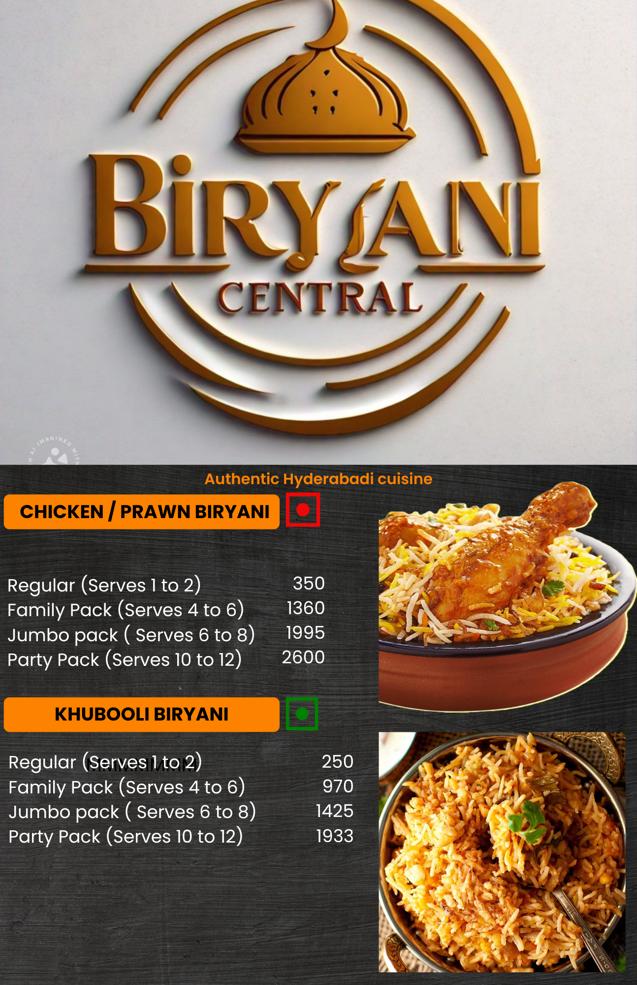 Signature chicken biryani